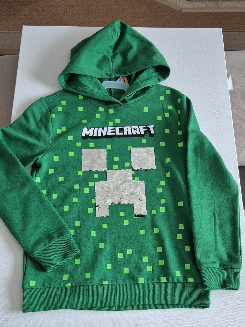 NWOT Minecraft Kids' Green Sequin Creeper Hoodie